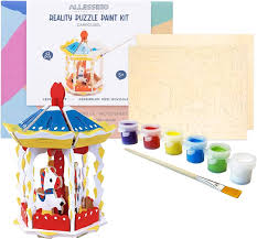 WOODEN PUZZLE WITH PAINT CAROUSEL