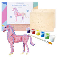 WOODEN PUZZLE WITH PAINT UNICORN