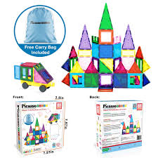 PICASSO TILES 61 PIECES MAGNETIC BUILDING BLOCK SET WITH CAR BASE