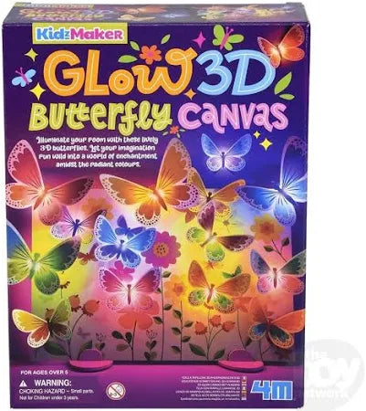 GLOW 3D BUTTERFLY CANVAS