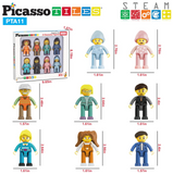 PICASSO TILES 8 Character Figures Set