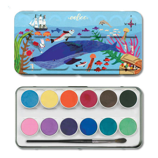 IN THE SEA 12 WATERCOLORS TIN