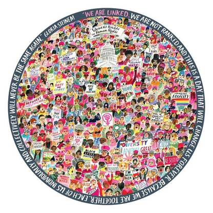 WOMAN MARCH! 500 PIECE ROUND PUZZLE