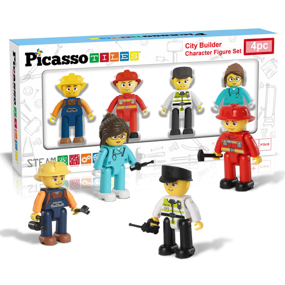 PICASSO TILES City Builder 4 Character Figure Set